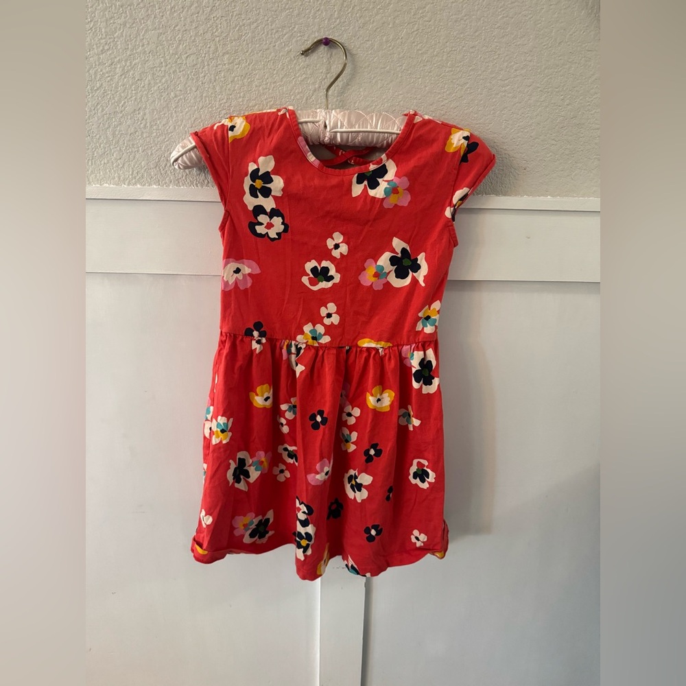 Floral Red Kids Dress